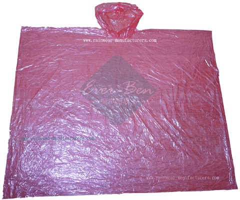Red emergency plastic poncho